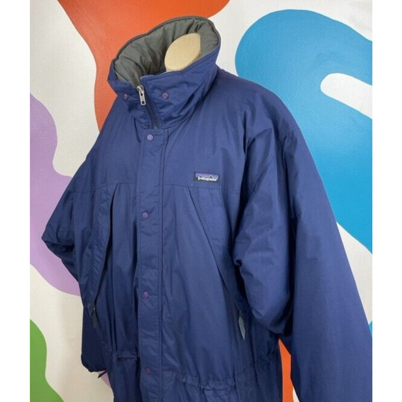 VTG Patagonia Puffer Parka Mens XL Style 84101 Jacket Winter Blue Fall 1997